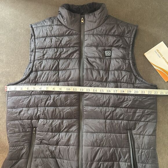 Unisex Black Quilted Puffer Heated Vest Zip Front Size XL NEW - Picture 7 of 16